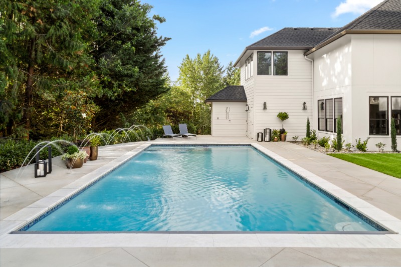 luxury home in Southwest Portland with backyard pool